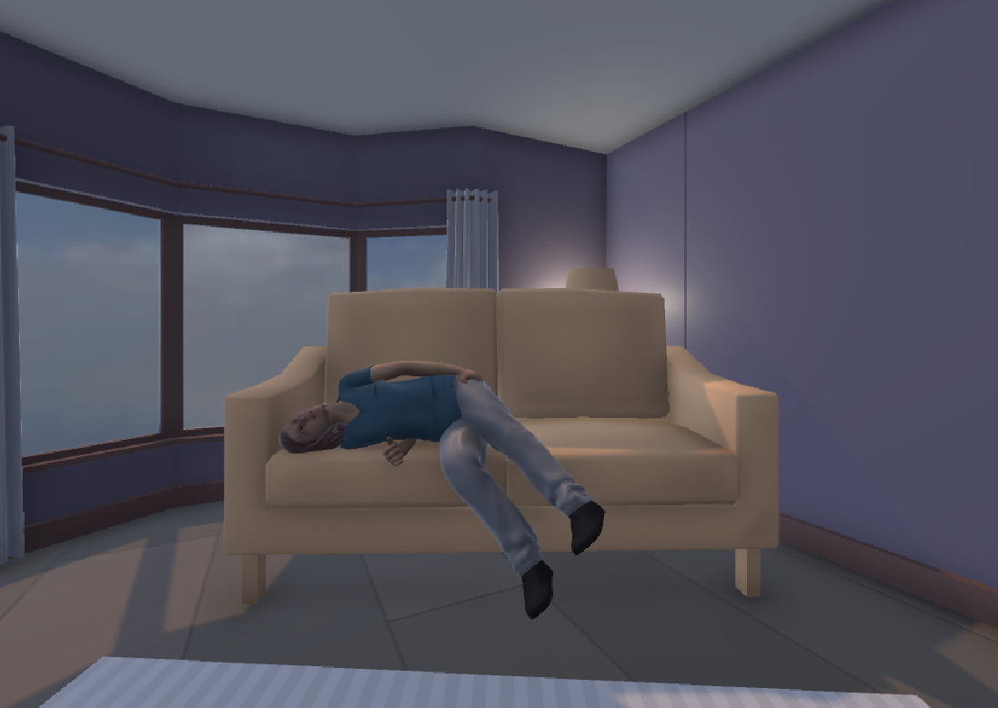 Virtual Agent performing rehabilitation exercise in VR